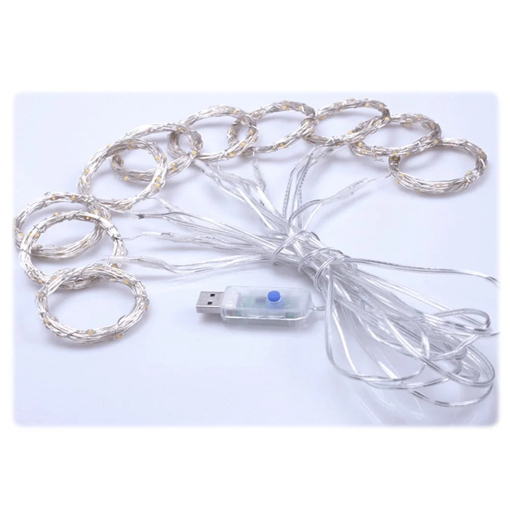 10 X 10FT 300 LEDs Curtain String Lights 8 Modes Adjustable Fairy Lights Christmas Decorative Hanging Lights Copper Wire Waterfall Lights with Remote Control - Multi-color - 5