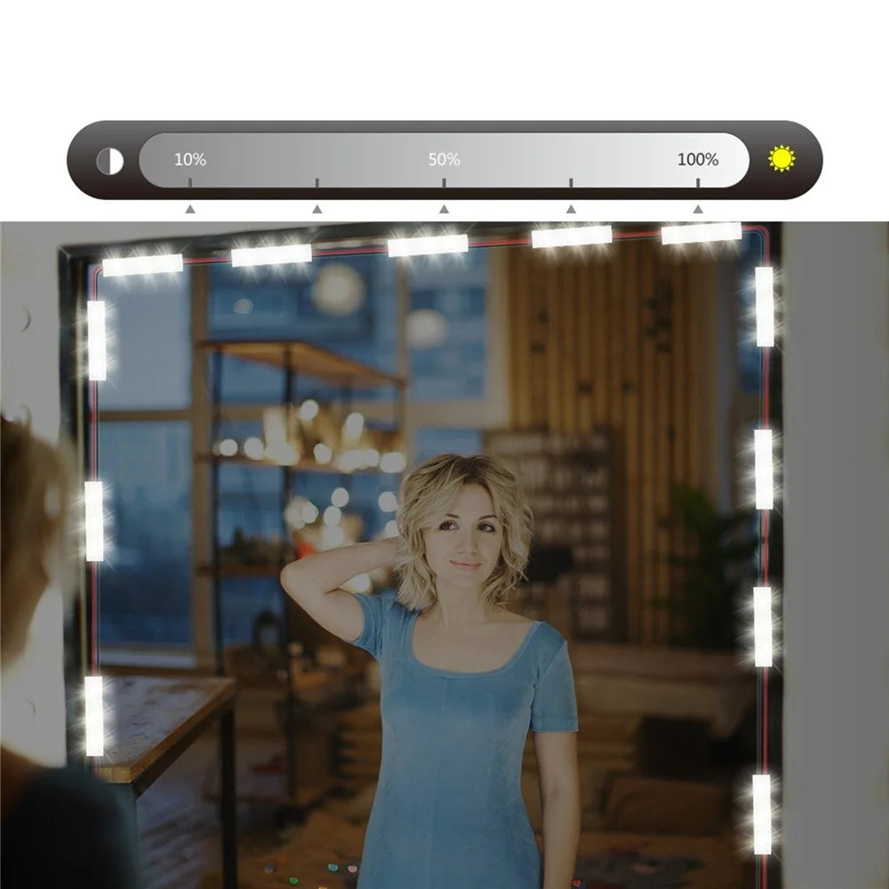 LED Makeup Mirror Lights DIY, LED Vanity Makeup Lamp for Dressing Table Mirror Bath Mirror Lamps with USB Power Cable - 18LEDs - 3