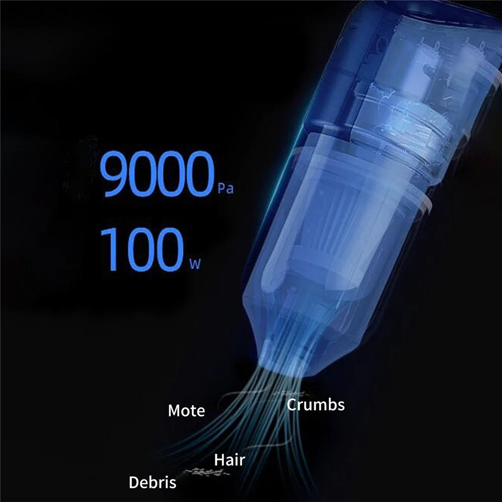 Cordless Vacuum Cleaner 9000PA 100W Rechargeable Wet and Dry Handheld Vacuum Cleaner for Pet Hair Home Office - Black - 2