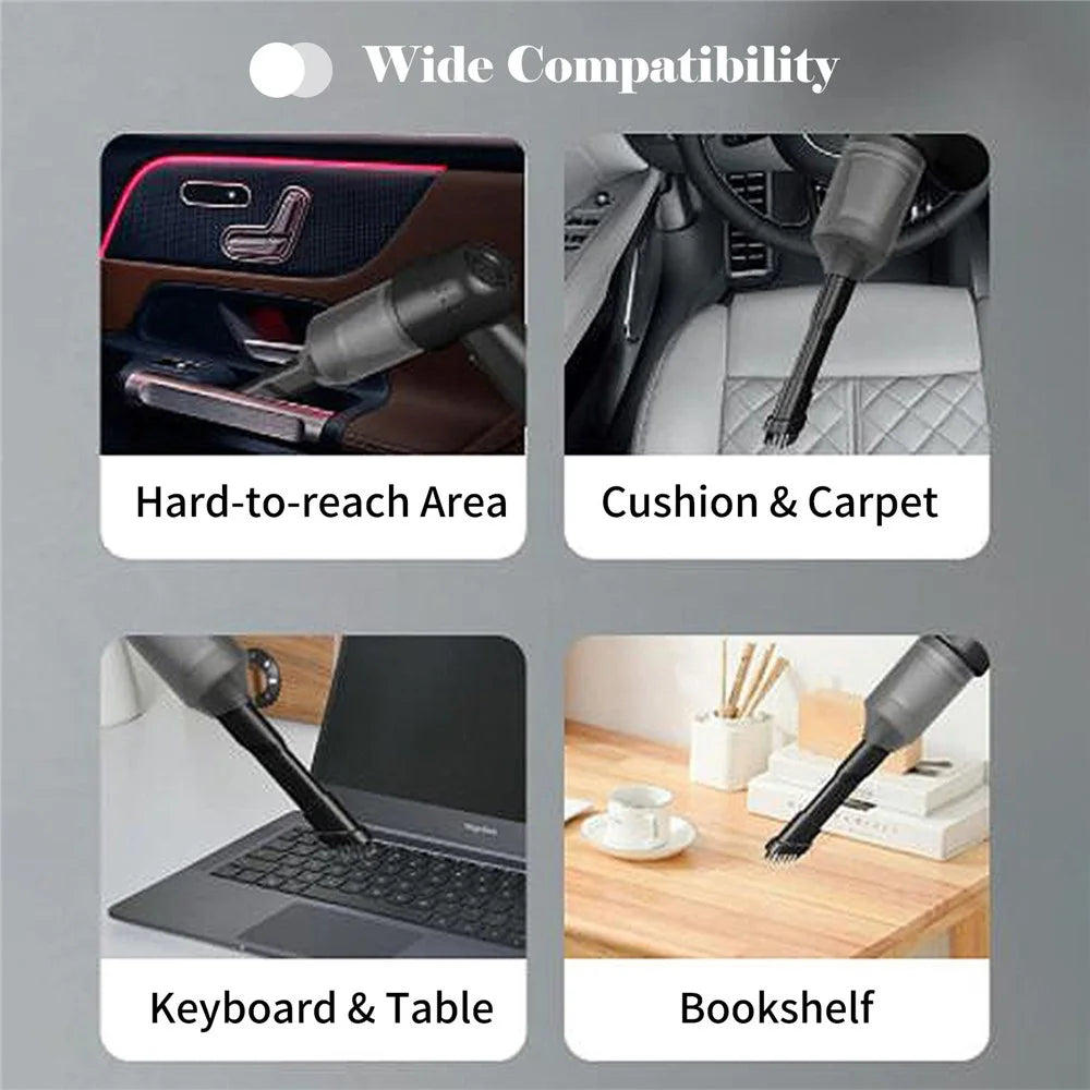 Cordless Vacuum Cleaner 9000PA 100W Rechargeable Wet and Dry Handheld Vacuum Cleaner for Pet Hair Home Office - Black - 4