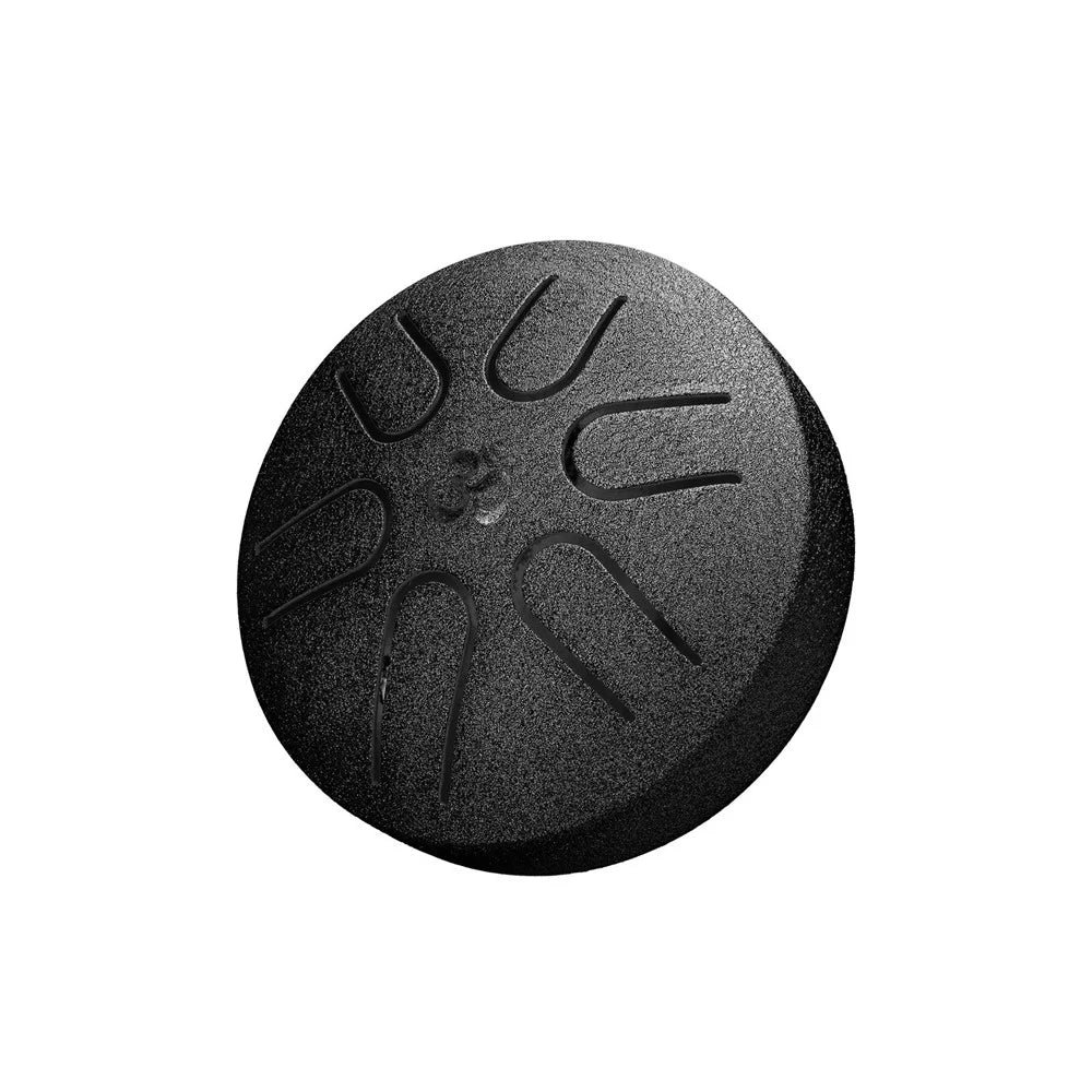 Steel Tongue Drum 3 Inch 6 Tone Hand Pan Drums Percussion Steel Drum Kit - Black - 2