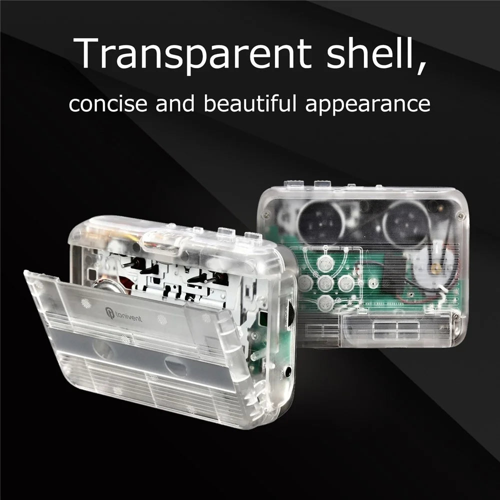 TONIVENT BT Cassette Player FM Stereo Radio Portable Tape Player with Auto Reverse and 3.5mm AUX Input - 2