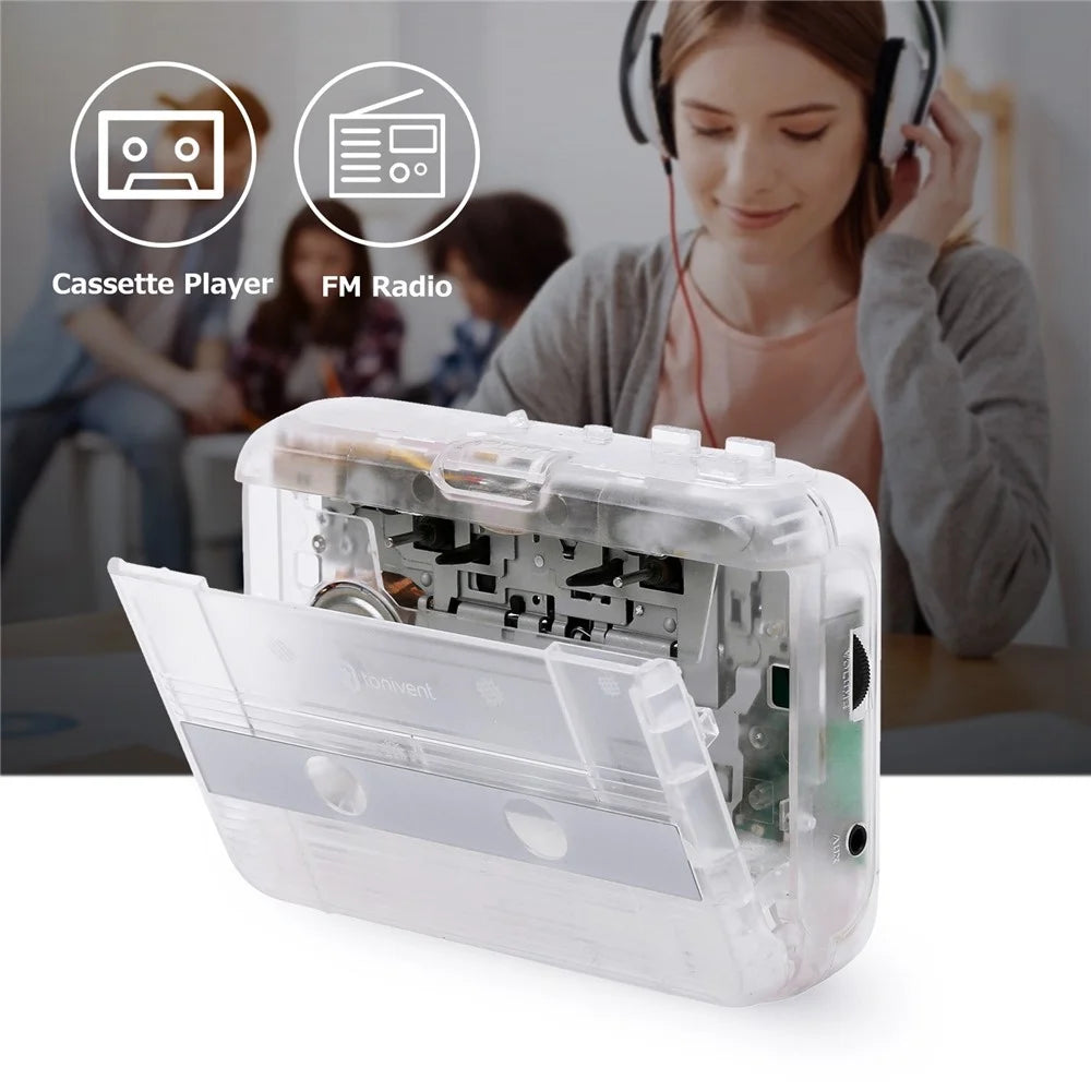 TONIVENT BT Cassette Player FM Stereo Radio Portable Tape Player with Auto Reverse and 3.5mm AUX Input - 4