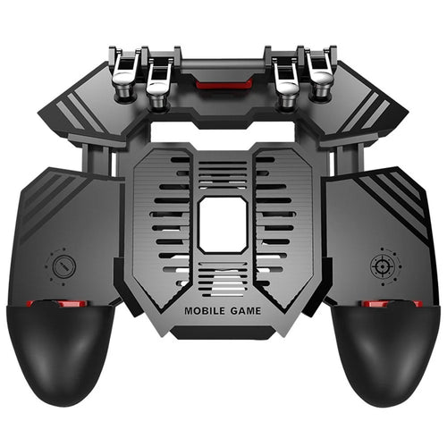 AK77 Mobile Game Controller PUBG Game Controller Gamepad with 6 Finger Gaming Trigger and Cooling Fan - Black/USB Cable Charging - 1