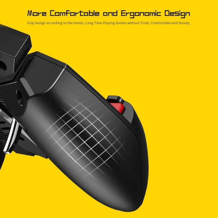 AK77 Mobile Game Controller PUBG Game Controller Gamepad with 6 Finger Gaming Trigger and Cooling Fan - Black/USB Cable Charging - 2