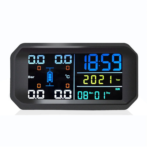 Tire Pressure Monitoring System Colored Screen Wireless LCD Display External Sensors - 1