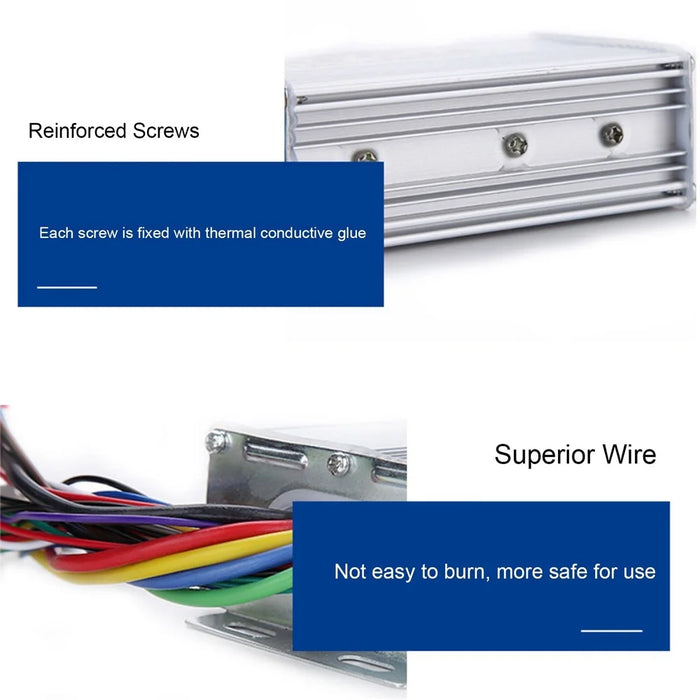 36-48V 500W DC Motor Speed Controller Brushless Direct Current Motor Control Box for Electric Bicycle Scooter - 7