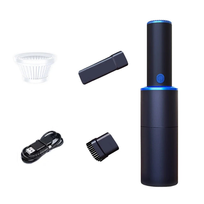Mini Vacuum Cleaner Portable Strong Suction Wet Dry Cleaner for Cleaning Home Office Car - Wireless/Blue - 3