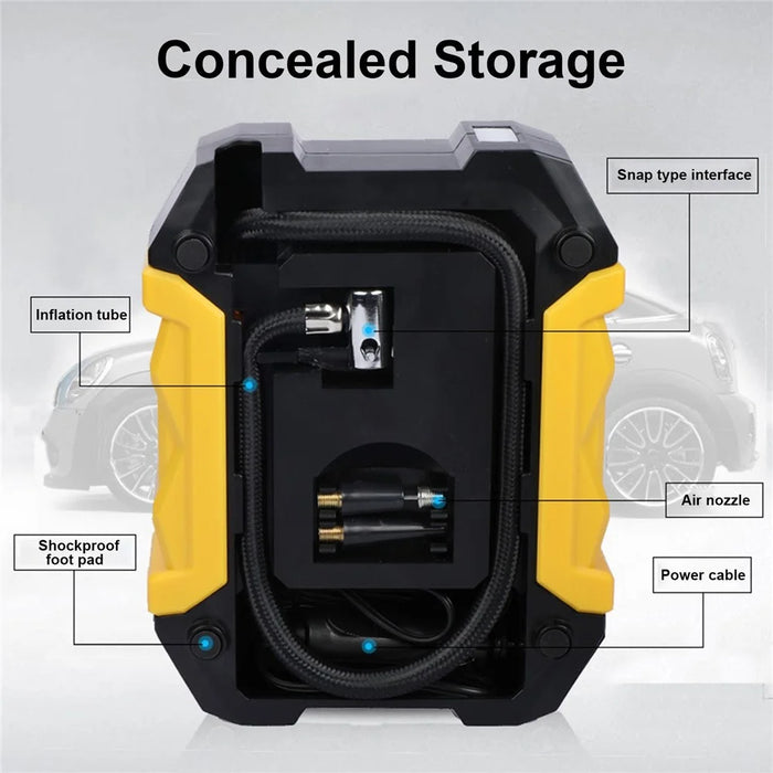 Portable Car 12V Air Pump Digital Display Strong Energy Quick Inflation Automatically Stop Tire Pressure Detection with Night Lamp - 7