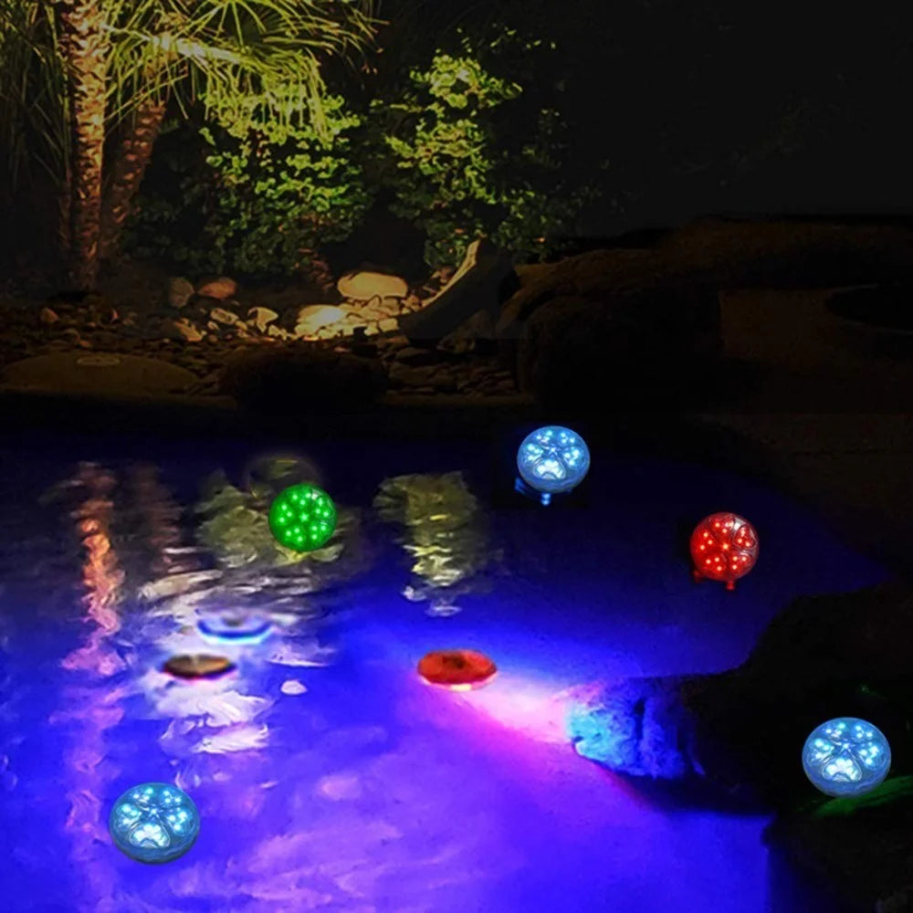 2Pcs Submersible LED Pool Light with IR Remote Control 13 Colors Changing Waterproof Underwater Light - 6