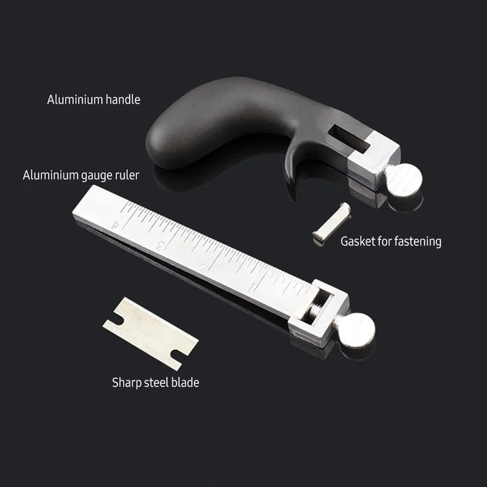 Leather Strap Cutter DIY Leathercraft Hand Cutting Tool Leather Strip Belt Cutter with Aluminium Handle - 5