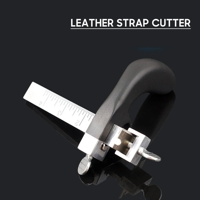 Leather Strap Cutter DIY Leathercraft Hand Cutting Tool Leather Strip Belt Cutter with Aluminium Handle - 7
