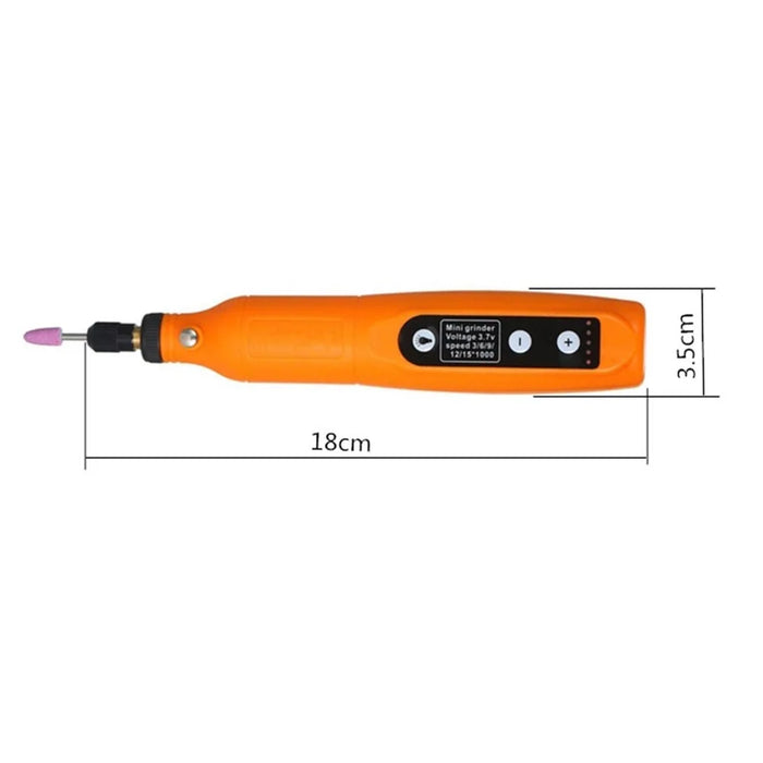 3.7V Cordless Rotary Tool 5 Variable Speed Li-Ion Power USB Charging Accessories Kit for Carving Engraving Sanding Polishing and Cutting - Grey - 5