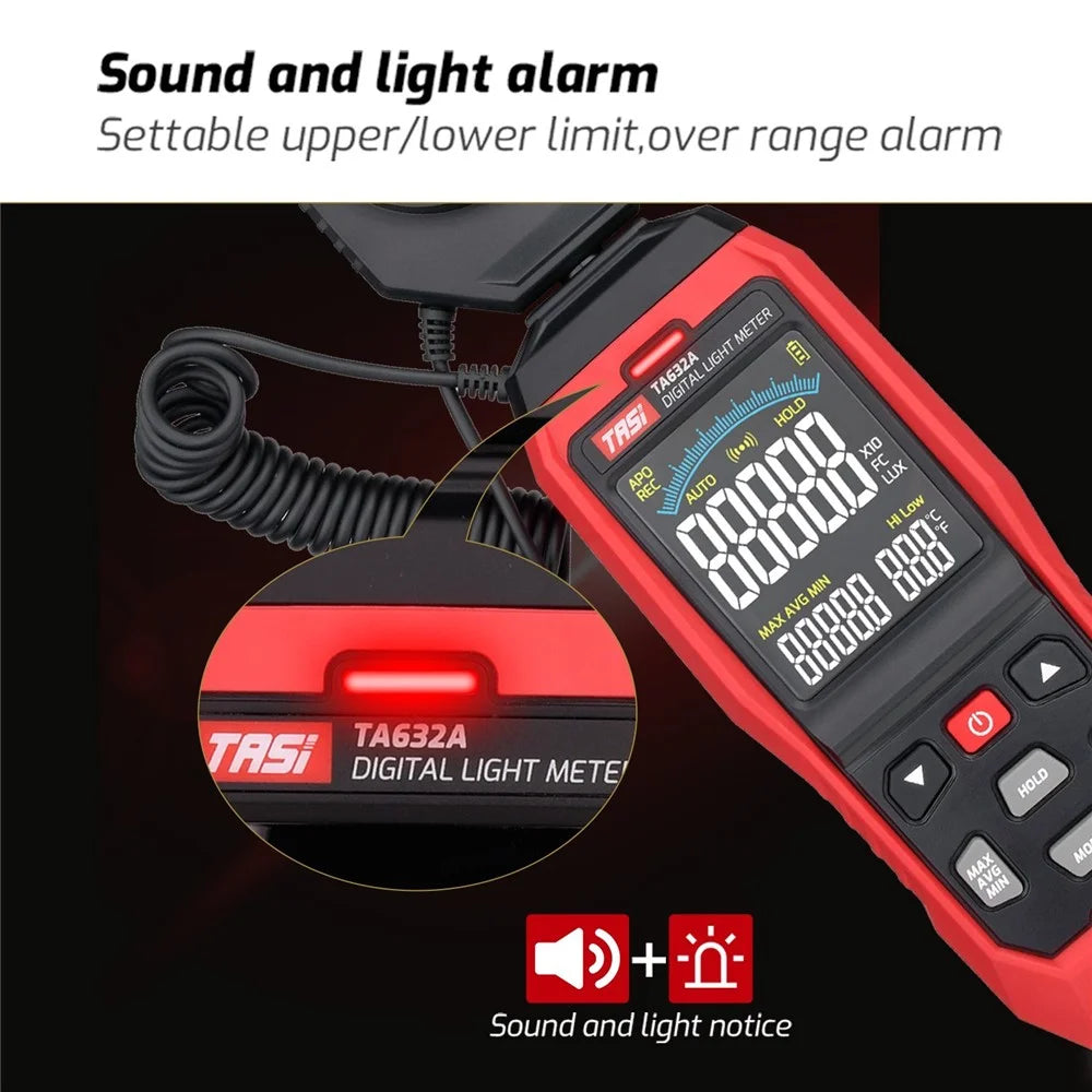 TASI TA632A 0-200000 Lux LCD Digital Light Meter Mini Lux Meter Handheld Illuminometer Luminometer Photometer Luxmeter - 2