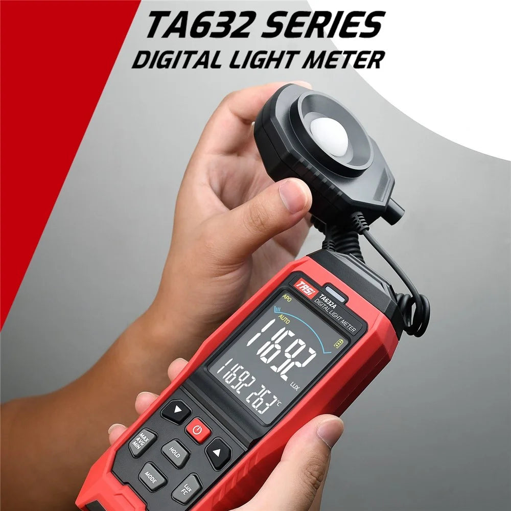 TASI TA632A 0-200000 Lux LCD Digital Light Meter Mini Lux Meter Handheld Illuminometer Luminometer Photometer Luxmeter - 7