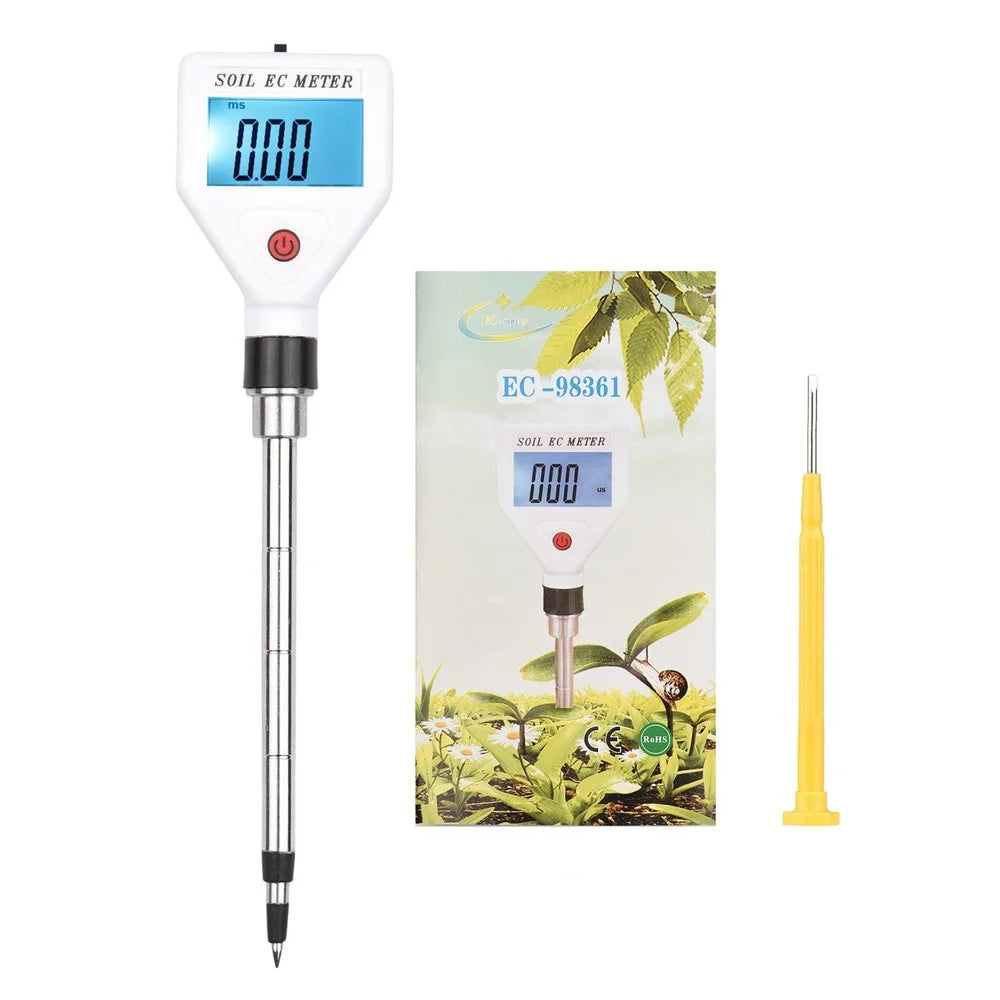Portable Soil EC Meter Backlight Screen Digital Soil Salinity Tester for Greenhouse Garden Farm Orchard - 3