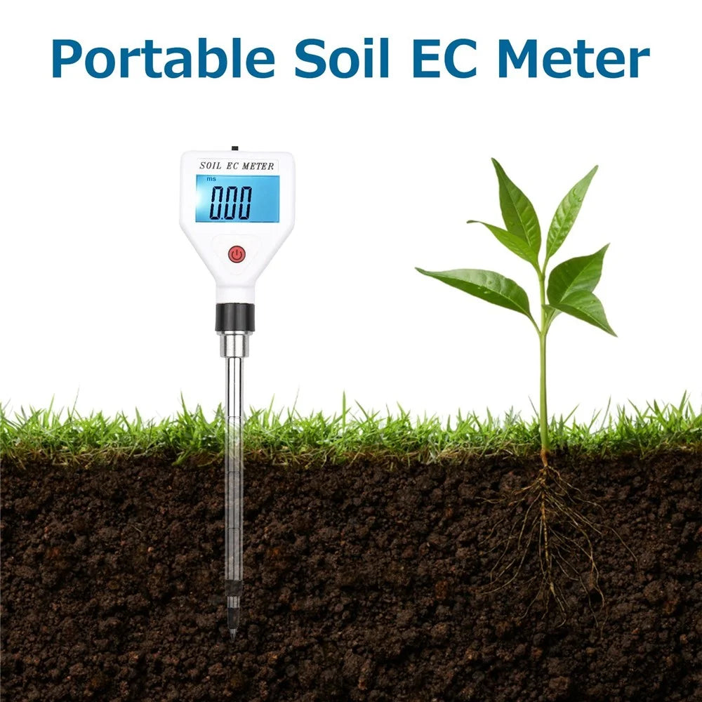 Portable Soil EC Meter Backlight Screen Digital Soil Salinity Tester for Greenhouse Garden Farm Orchard - 5