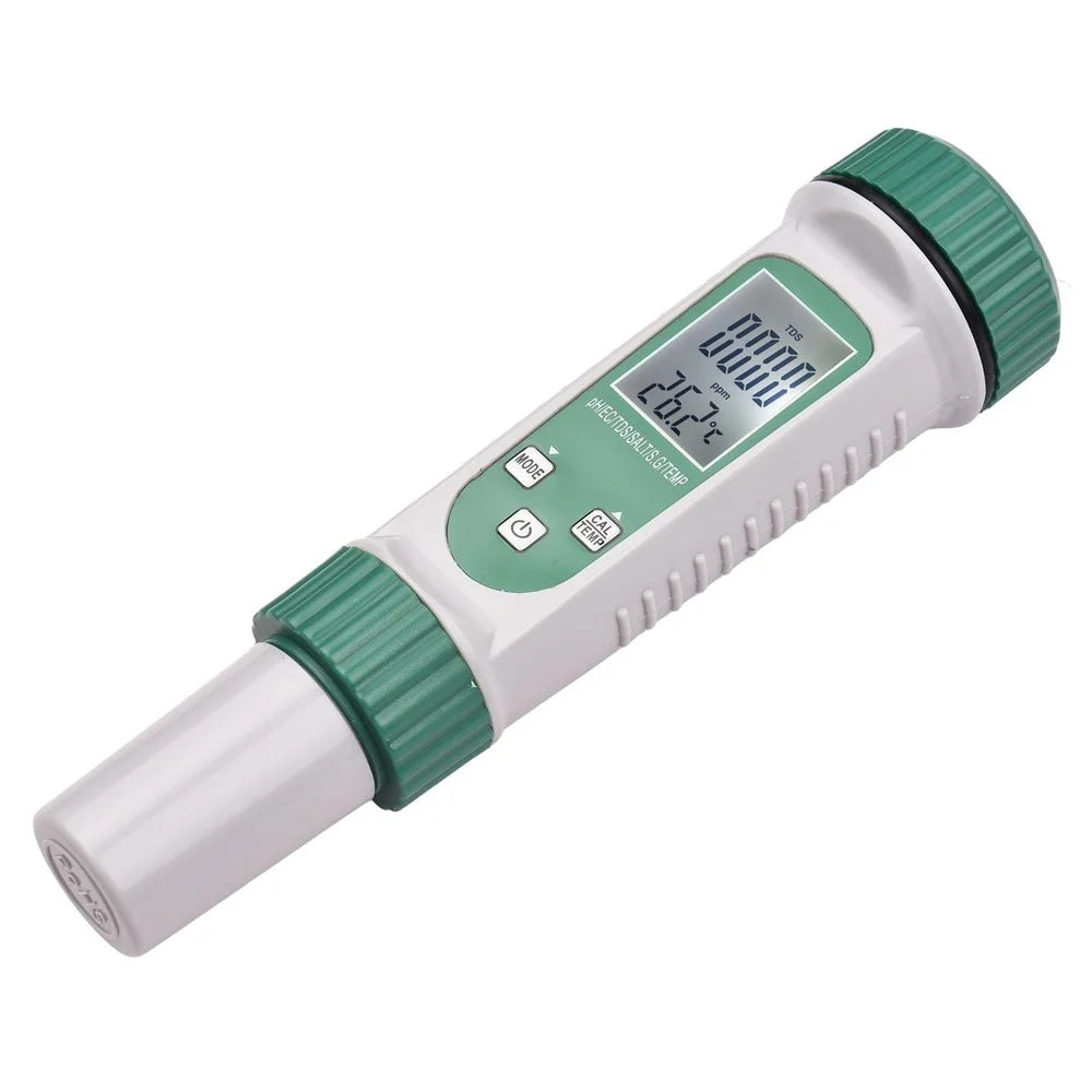 6 in 1 Digital Water Quality Tester PH/EC/TDS/SALT/S.G/Temperature Monitor Portable Testing Meter Analyzer for Drinking Water Aquarium Hydroponics Lab - 2
