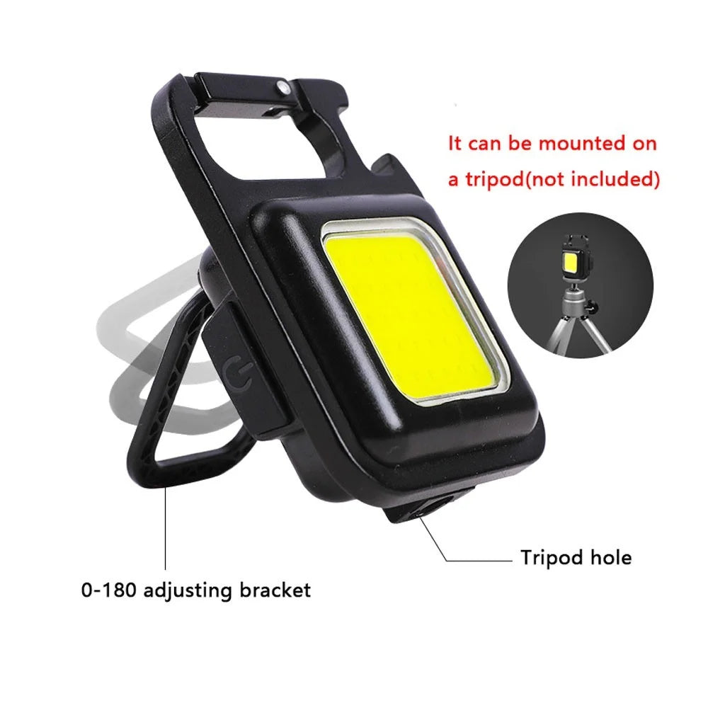 Mini LED Flashlight Portable Rechargeable Emergency Light COB Working Lamp 4 Light Modes Bottle Opener Magnet Base for Outdoor Camping Hiking Inspection - 7