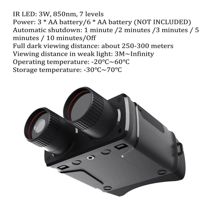 R6 10 Megapixel 1080P Outdoor Night-Vision Infrared Optical Binocular 5X Digital Zoom Photo Video Playback Modes 300m Viewing Distance for Outdoor Hunt Boating Journey - 2