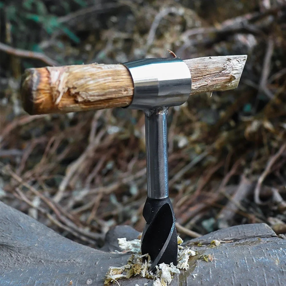 Outdoor Survival Tool Scotch Eye Wood Auger Drill Bit Stainless Steel Manual Auger Hole Maker for Camping Hiking - 5