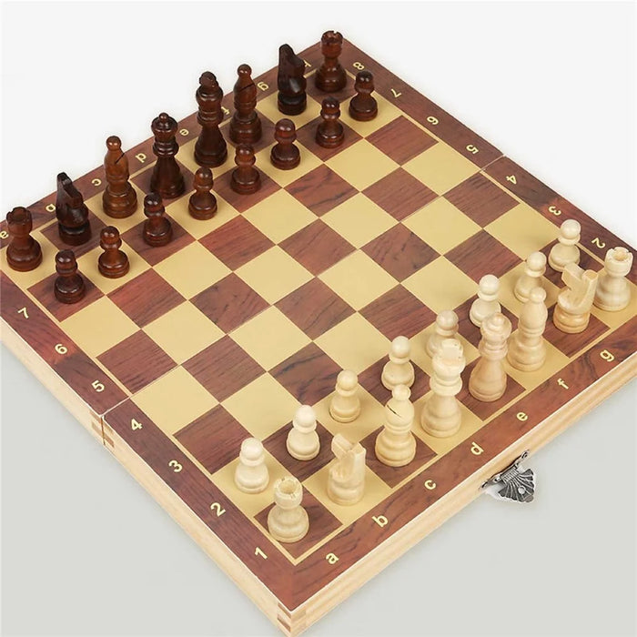 Magnetism Chess Wood Suit Delicate Surface Wear-resistant Foldable Checkerboard Chessboard Chess Suit for Children Beginner - 2