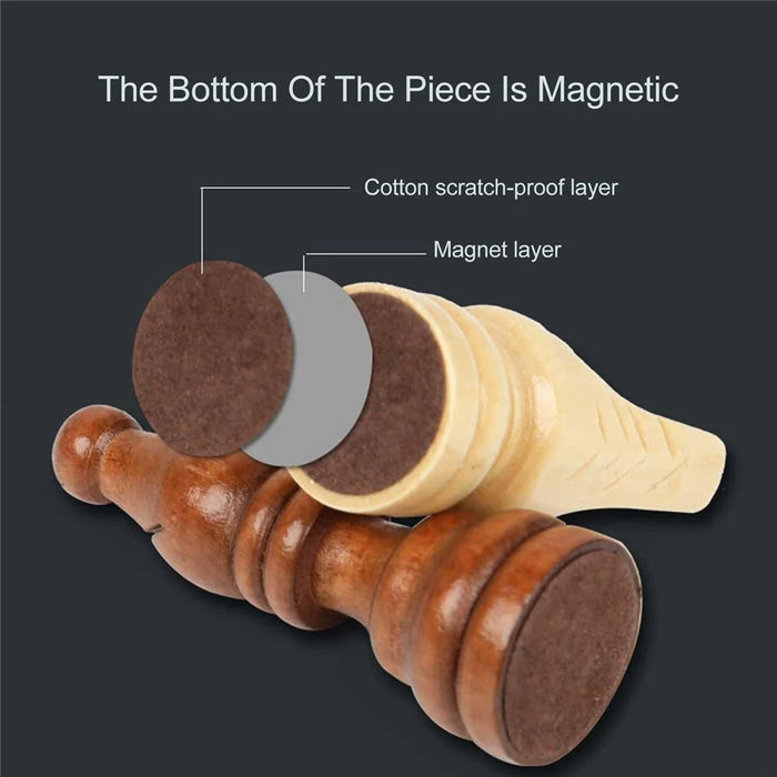 Magnetism Chess Wood Suit Delicate Surface Wear-resistant Foldable Checkerboard Chessboard Chess Suit for Children Beginner - 3