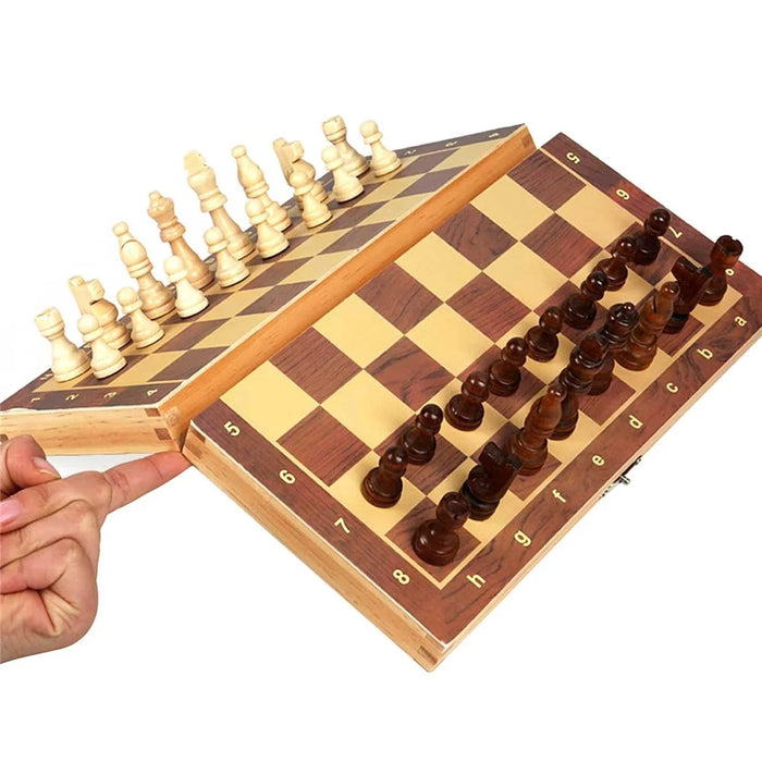 Magnetism Chess Wood Suit Delicate Surface Wear-resistant Foldable Checkerboard Chessboard Chess Suit for Children Beginner - 6