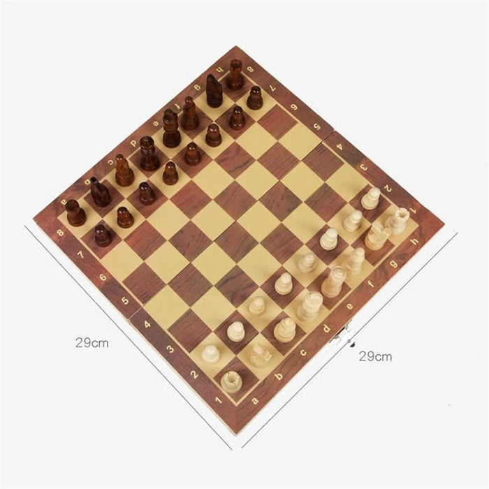 Magnetism Chess Wood Suit Delicate Surface Wear-resistant Foldable Checkerboard Chessboard Chess Suit for Children Beginner - 7