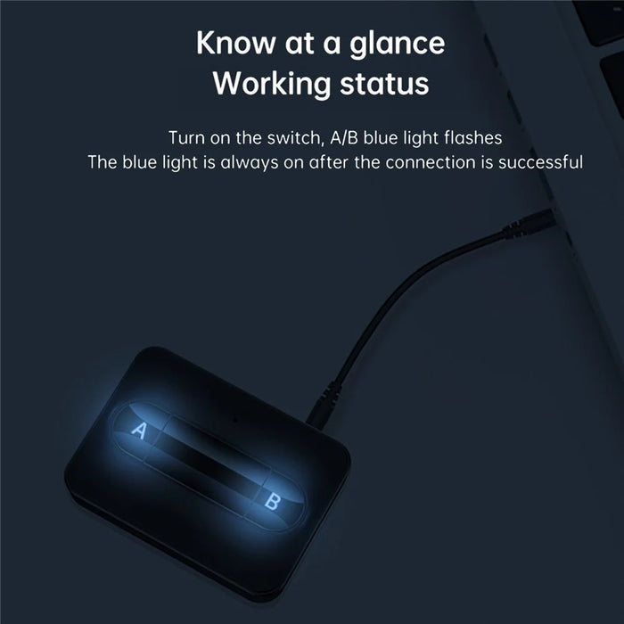 C31 Bluetooth-compatible 5.0 Transmitter for Car PC TV Headphones, 3.5mm AUX Jack Audio Adapter Music Player - 3