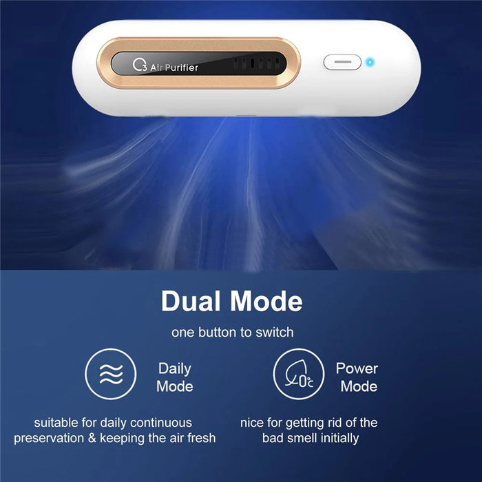 M9 Air Purifier Quiet Odor Eliminator Air Cleaner for Home Car Refrigerator Closet - 2