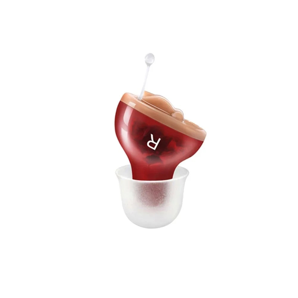Mini Size Inner Ear Volume Adjustable Invisible Hearing Aid Hearing Aids Ear Sound Amplifier for Hearing Loss People - Red/Right - 1