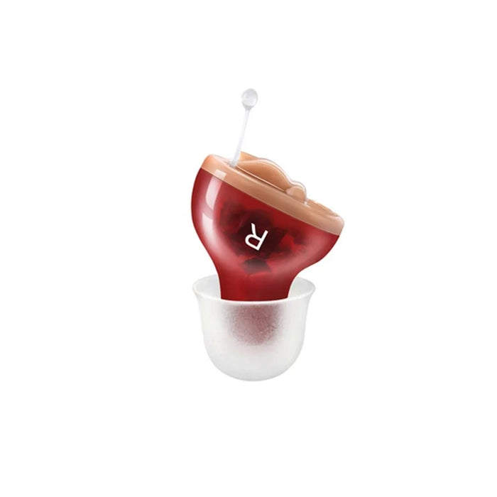 Mini Size Inner Ear Volume Adjustable Invisible Hearing Aid Hearing Aids Ear Sound Amplifier for Hearing Loss People - Red/Right - 1