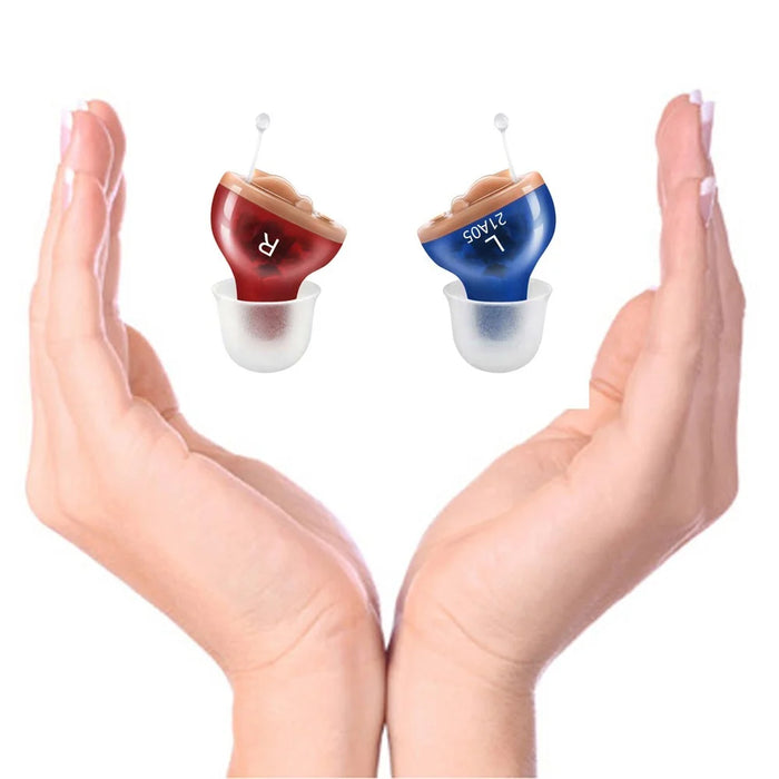 Mini Size Inner Ear Volume Adjustable Invisible Hearing Aid Hearing Aids Ear Sound Amplifier for Hearing Loss People - Red/Right - 3