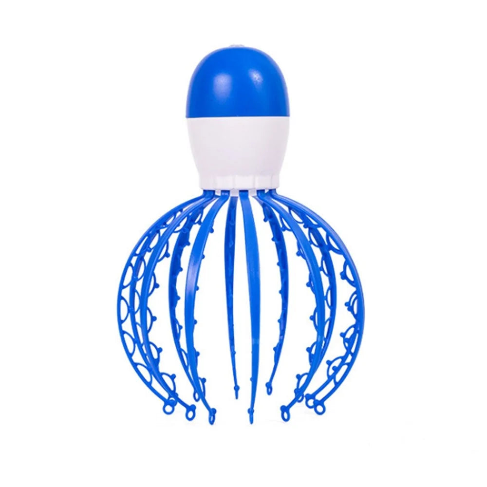 Electric Head Scalp Massager Release Stress Alleviate Fatigue Vibration Massager Claw Octopus Portable Removable Massage Device - Blue - 1