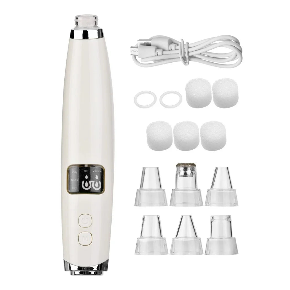 Blackhead Comedones Whitehead Pore Vacuum Cleaner Remover with Hot Compress Function with USB Cable for Women Men - 6