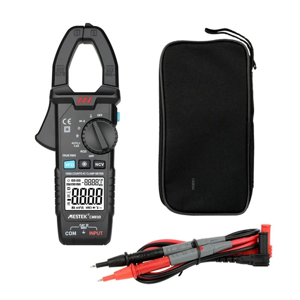 MESTEK Digital Clamp Meter 600A AC Current 600V AC/DC Voltage Capacitance Measurement Tester Multimeter Measurement Tool - CM83B Auto Range - 1