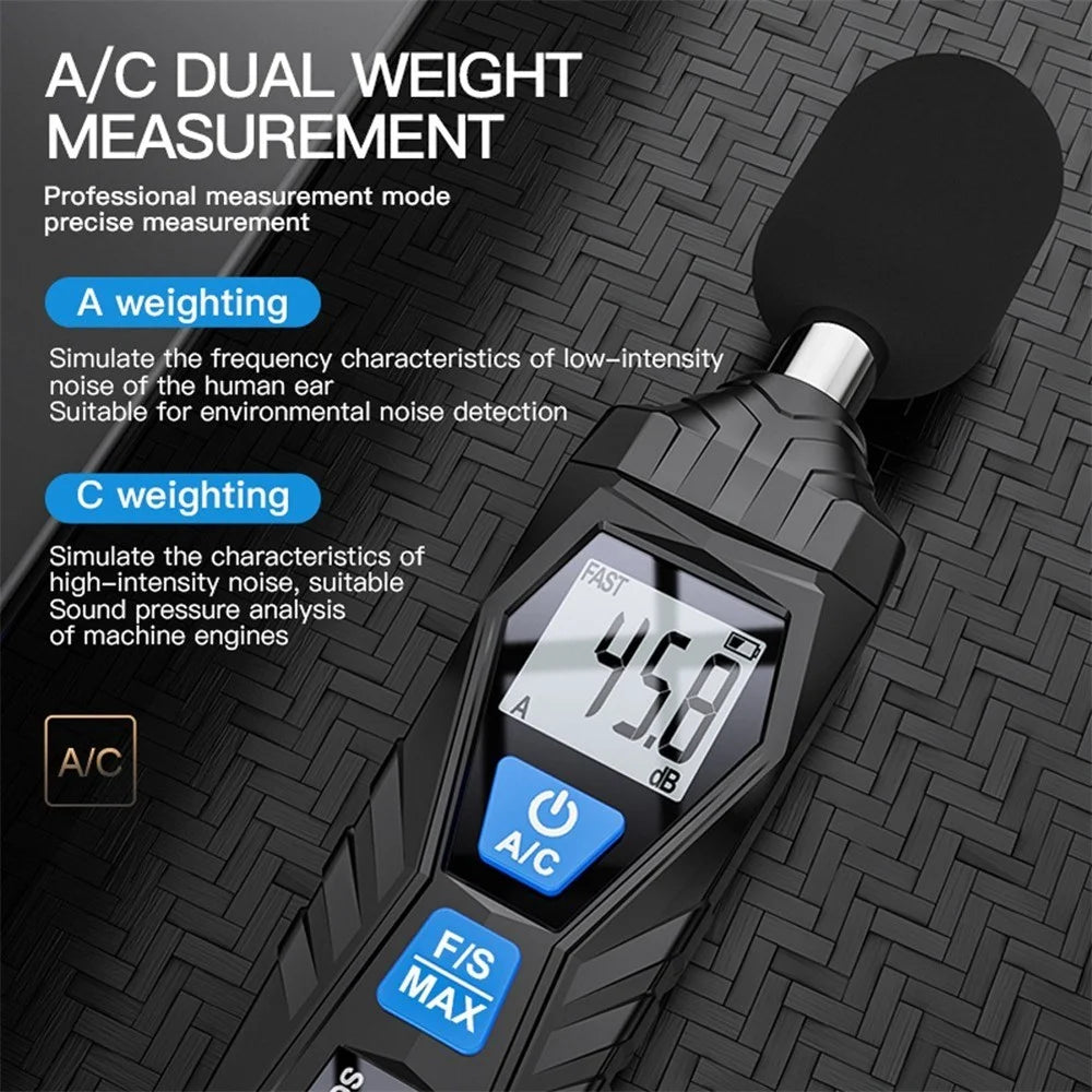 MESTEK SL720 30-130dB Meter Noise Detector Audio Sound Level Monitor Measuring Tool - 2