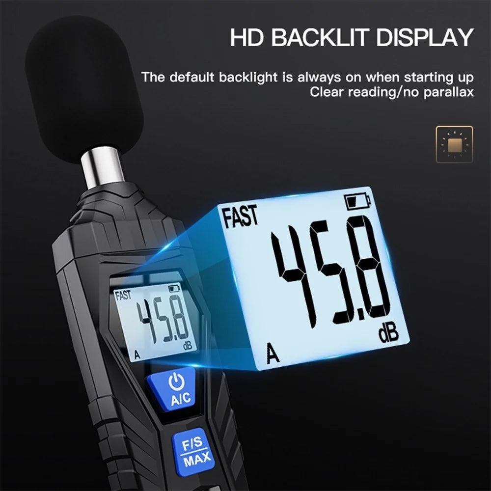 MESTEK SL720 30-130dB Meter Noise Detector Audio Sound Level Monitor Measuring Tool - 3