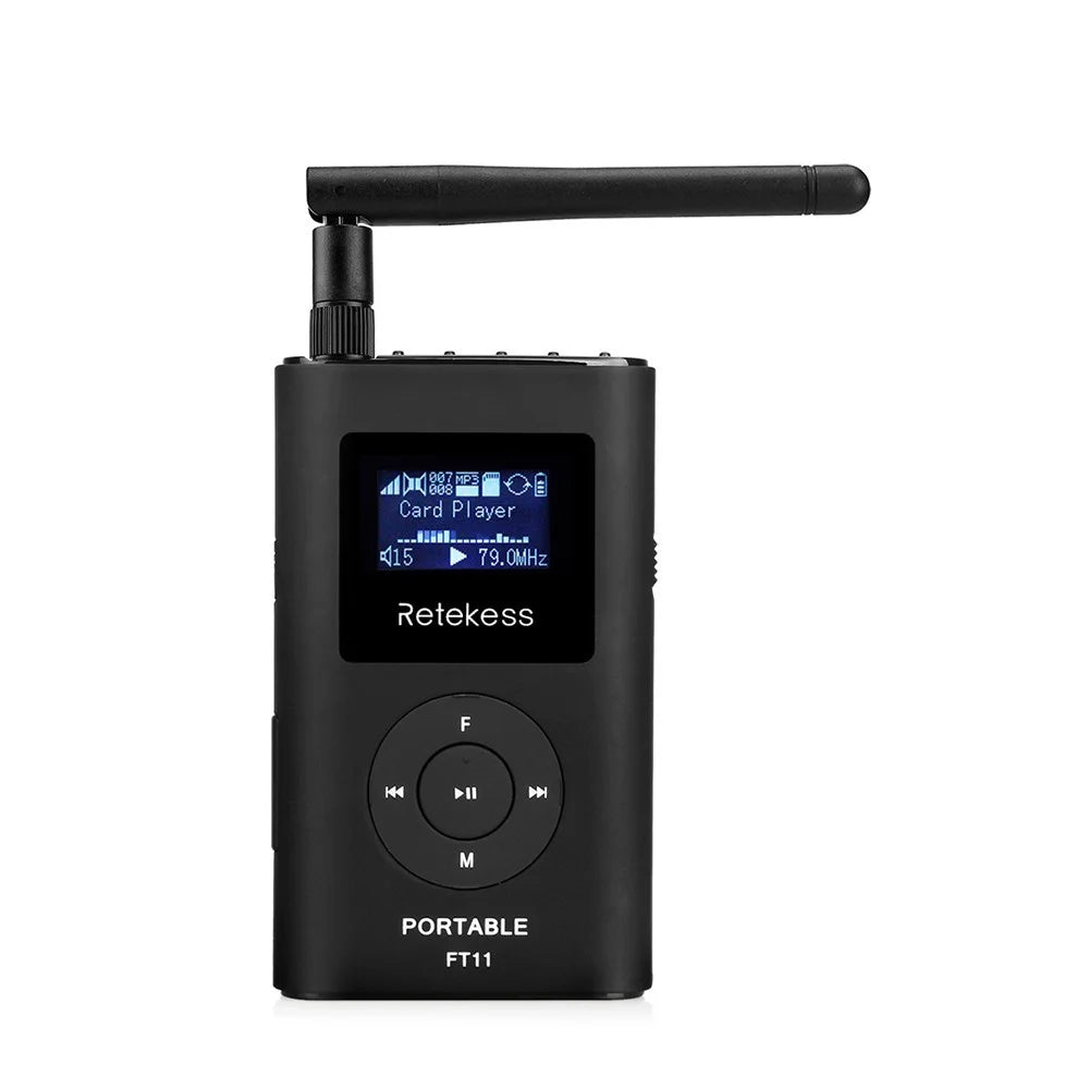 RETEKESS FT11 Handheld FM Transmitter Portable MP3 Broadcast Radio AUX IN TF Card Slot 1500mAh Battery for Car Meeting Tour Guide - 4