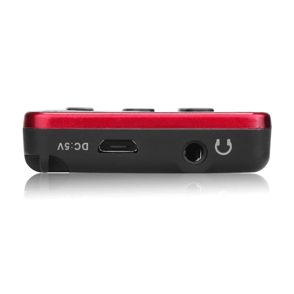 RETEKESS V-112 Portable AM/FM Stereo Radio Pocket 2 Band Digital Tuning Radio Mini Receiver Outdoor Radio with Earphone Lanyard LCD Display Screen - Red - 7
