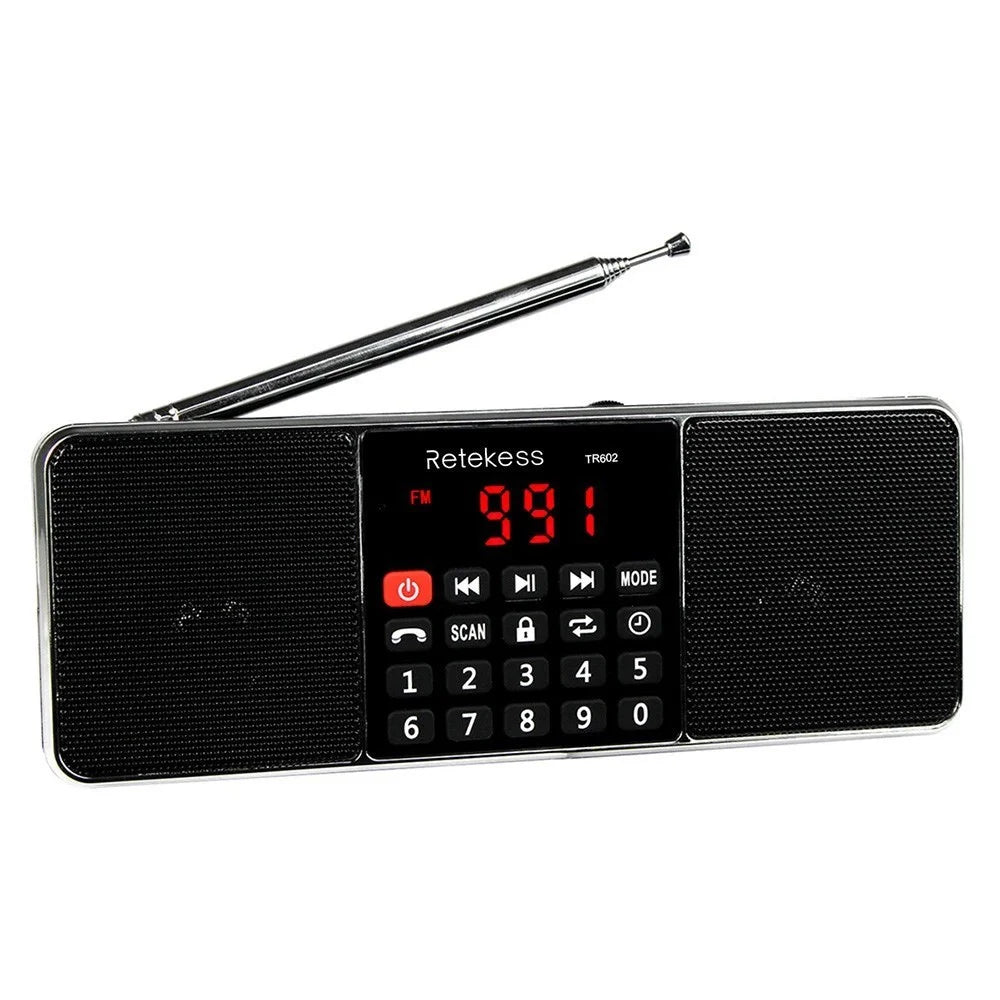 RETEKESS TR602 Portable FM / AM Radio Multiband Digital Radio Receiver Bluetooth-compatible Speakers MP3 Player Earphone Output AUX IN Support TF Card U-Drive Reading - 3