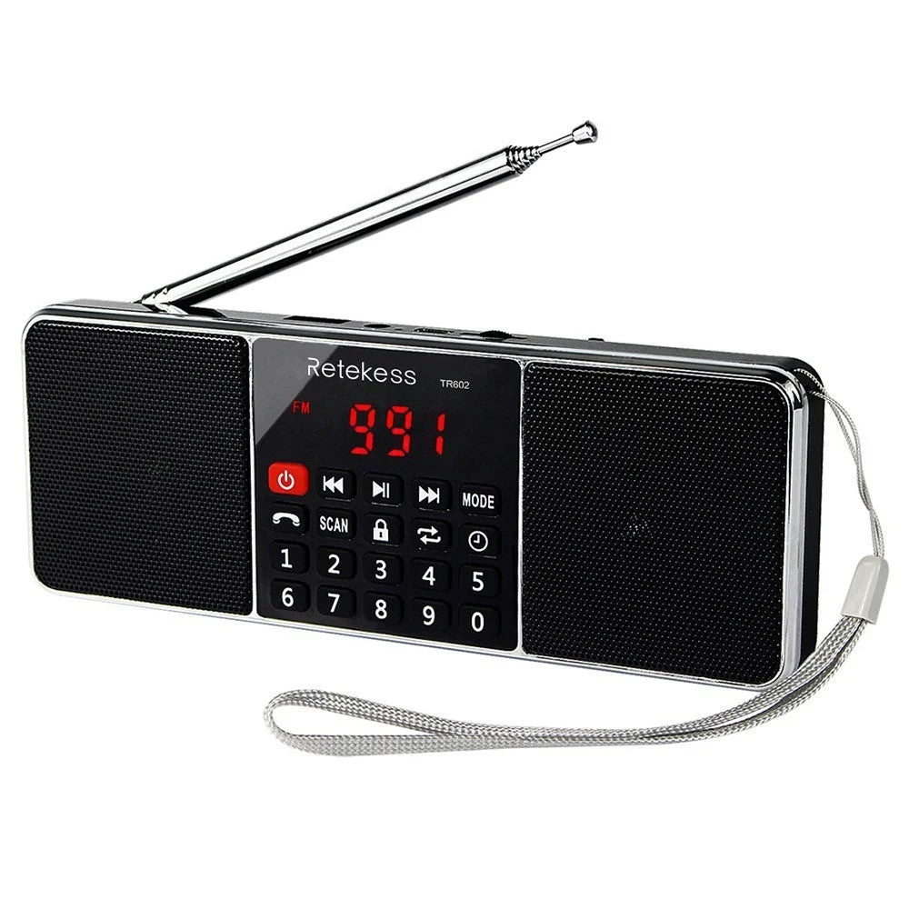 RETEKESS TR602 Portable FM / AM Radio Multiband Digital Radio Receiver Bluetooth-compatible Speakers MP3 Player Earphone Output AUX IN Support TF Card U-Drive Reading - 5