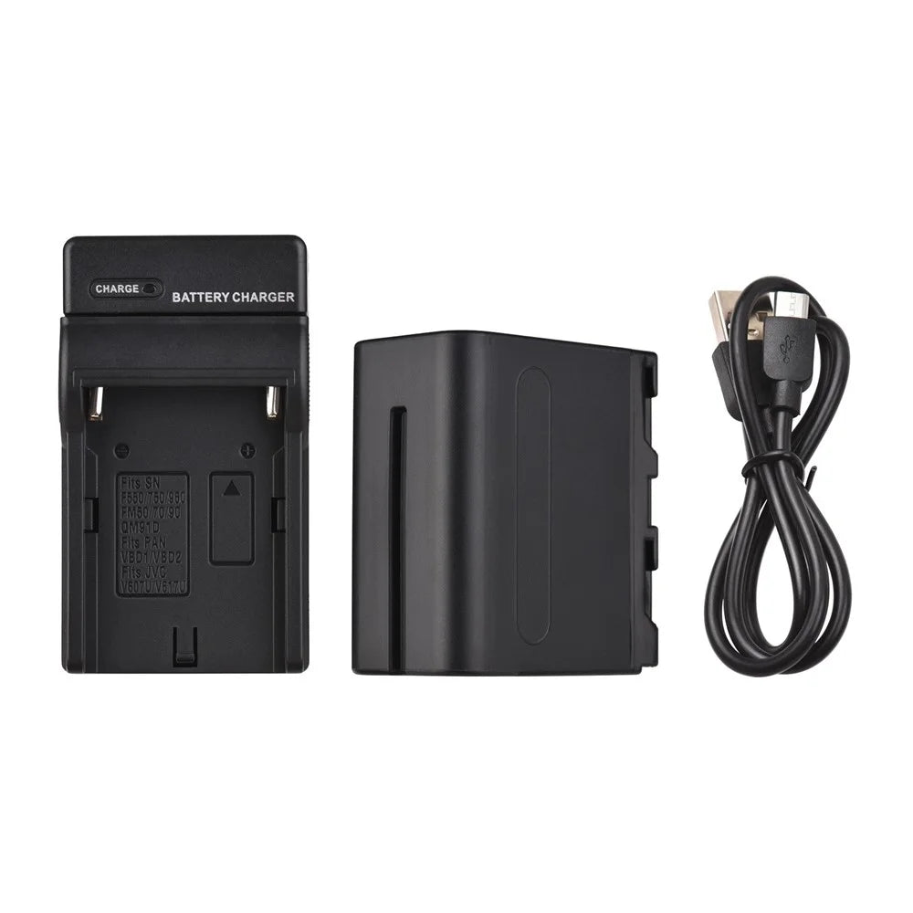 NP-F960/NP-F970 Multiple Protection Portable Camera Battery and Charger Kit 1PC 7.2V 7800mAh Large Rechargeable Battery with USB Cable Replacement for SONY NP-F550 F570 F750 F770 F960 F970 - 3