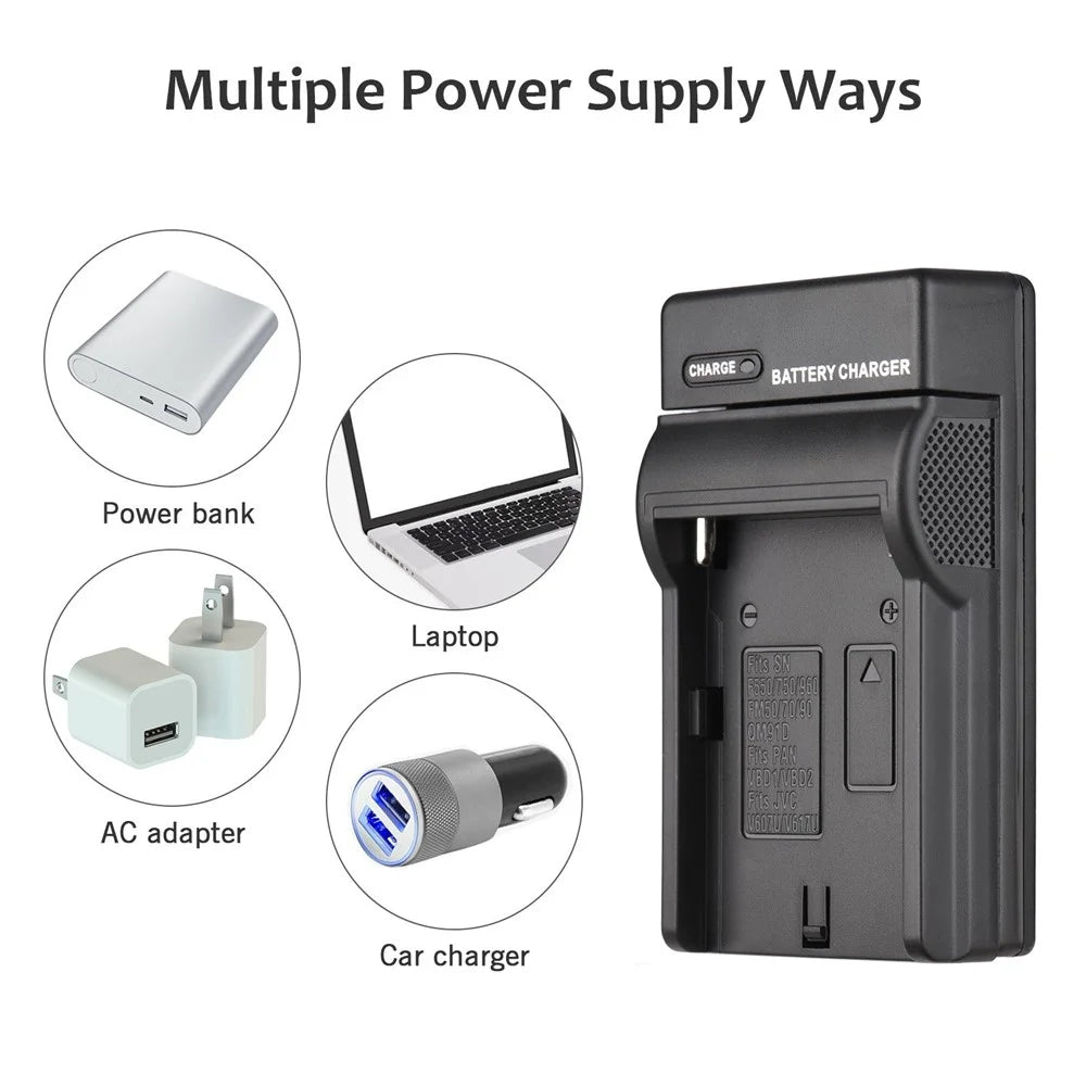 NP-F960/NP-F970 Multiple Protection Portable Camera Battery and Charger Kit 1PC 7.2V 7800mAh Large Rechargeable Battery with USB Cable Replacement for SONY NP-F550 F570 F750 F770 F960 F970 - 7