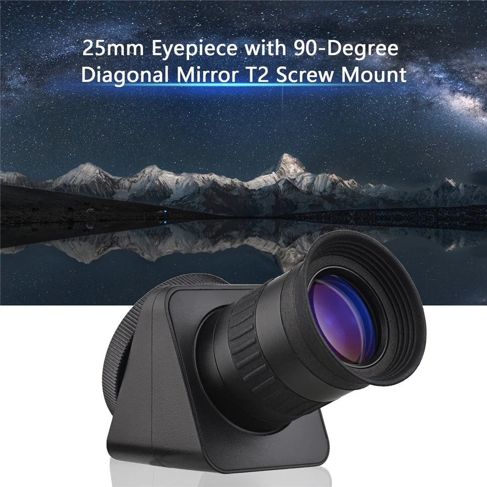 25mm Eyepiece with 90-Degree Diagonal Mirror for T-mount Telephoto Lens Refractor Astronomical Telescope - 4