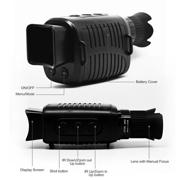 Digital Night Vision Monocular HD Video 1.5 Inch Long Distance Travel Infrared Monocular Save Photos Videos for Outdoor Surveillance - 4