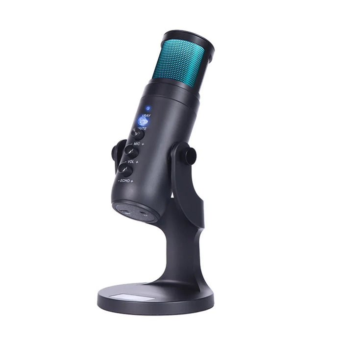 Desktop Mini Condenser Microphone RGB Microphone with Stand for Streaming Podcasting Instrument Recording - 7