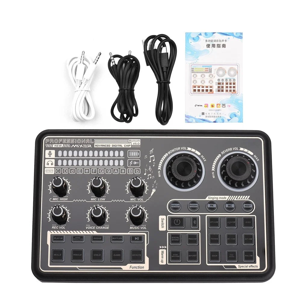 SK600 Audio Interface Audio Mixer BT Wireless Connection External Sound Card for Recording Streaming - 3