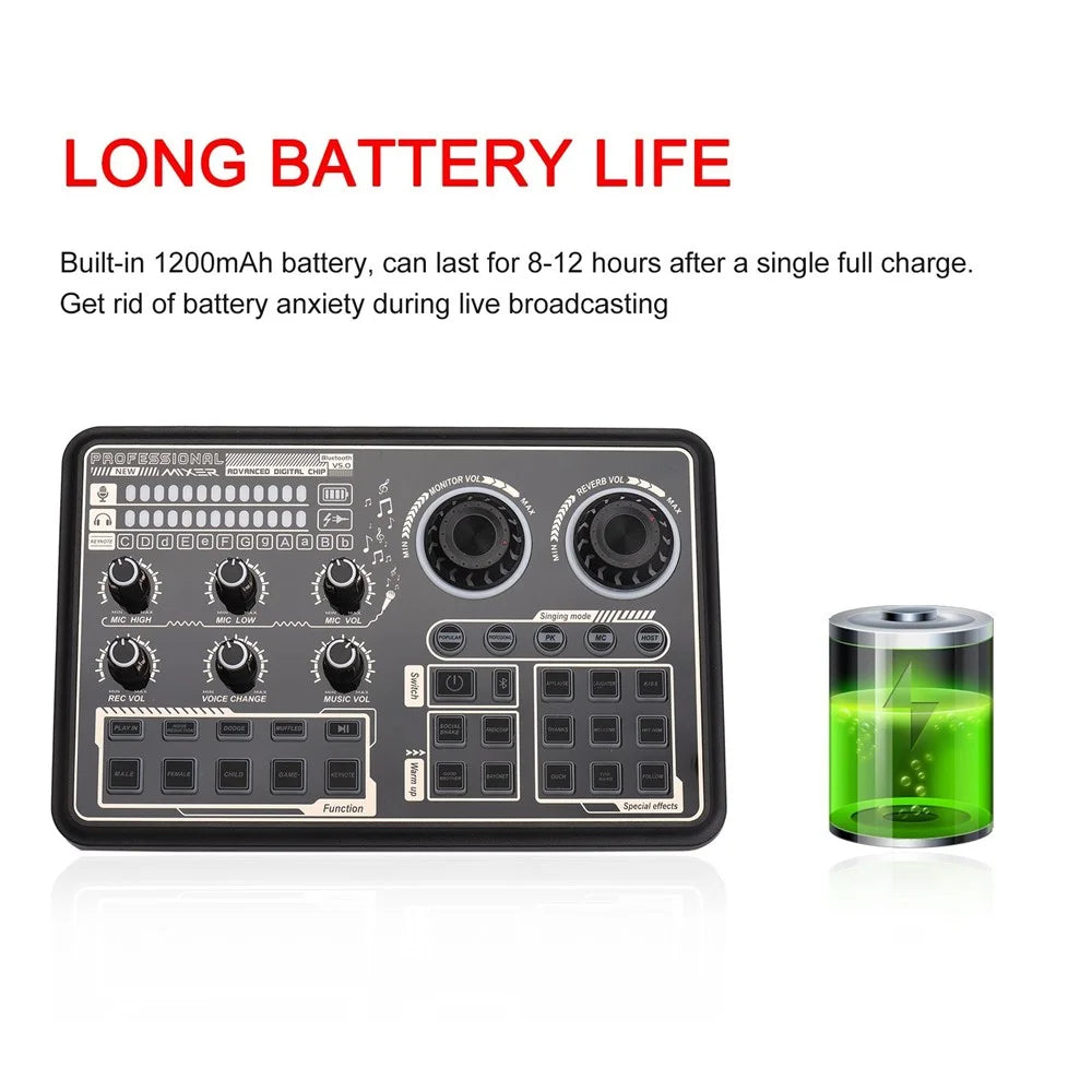 SK600 Audio Interface Audio Mixer BT Wireless Connection External Sound Card for Recording Streaming - 4